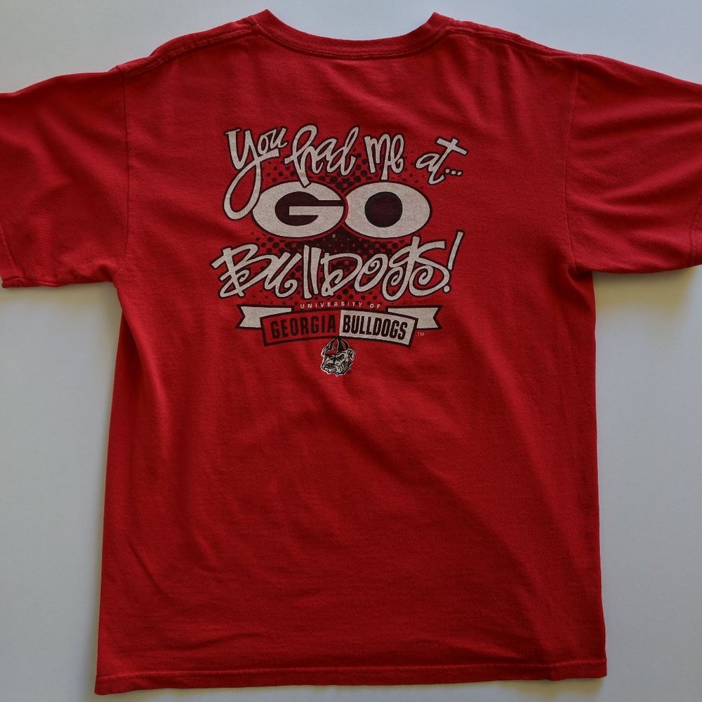 Southern Belle Red GA Bulldogs Football SS T-shirt Top Women's Size Medium